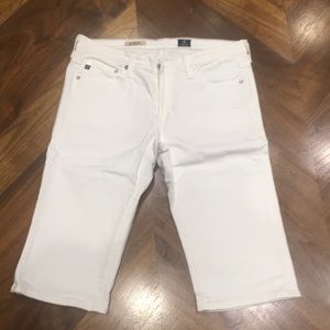 AG Malibu Bermuda Length Short in White Denim